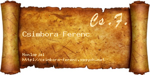 Csimbora Ferenc névjegykártya