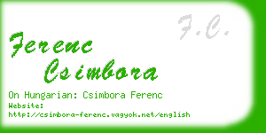 ferenc csimbora business card